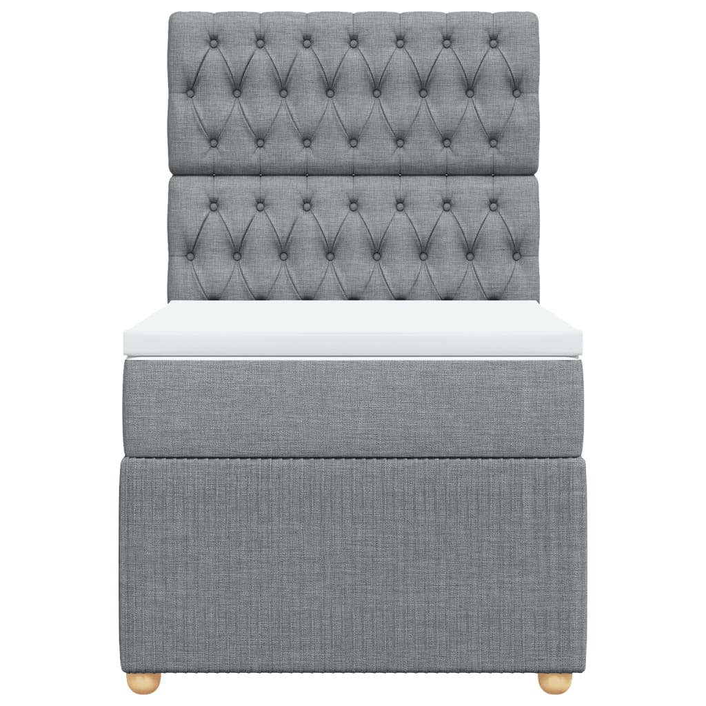 Boxspring met matras stof lichtgrijs 90x190 cm