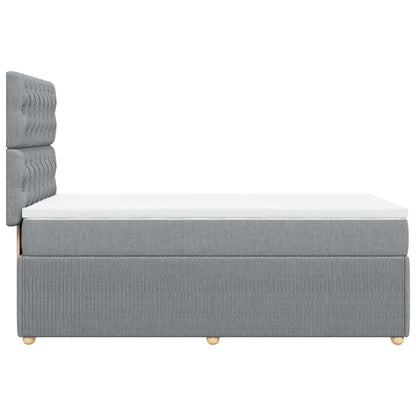 Boxspring met matras stof lichtgrijs 90x190 cm