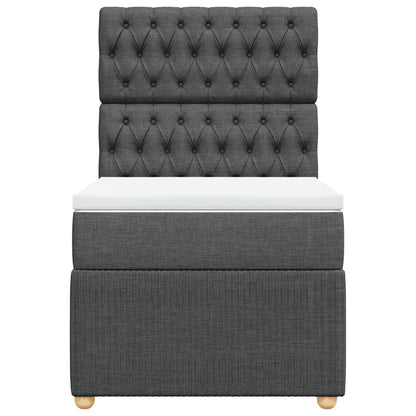 Boxspring met matras stof donkergrijs 90x190 cm