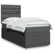 Boxspring met matras 90x190 cm donkergrijs