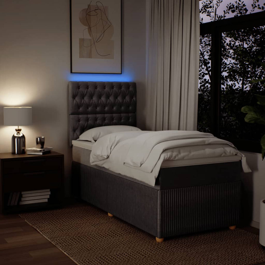 Boxspring met matras stof taupe 90x190 cm