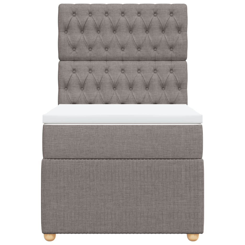 Boxspring met matras stof taupe 90x190 cm