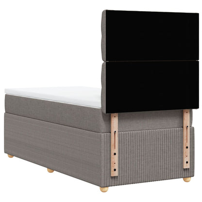Boxspring met matras stof taupe 90x190 cm