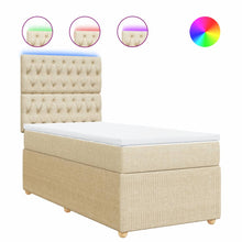 Boxspring met matras stof crèmekleurig 90x190 cm