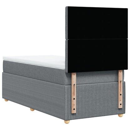 Boxspring met matras stof lichtgrijs 90x190 cm