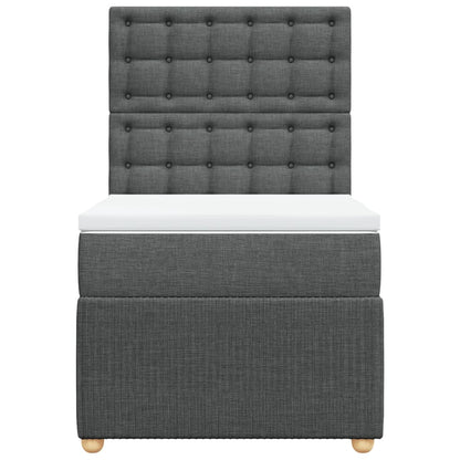 Boxspring met matras stof donkergrijs 90x190 cm
