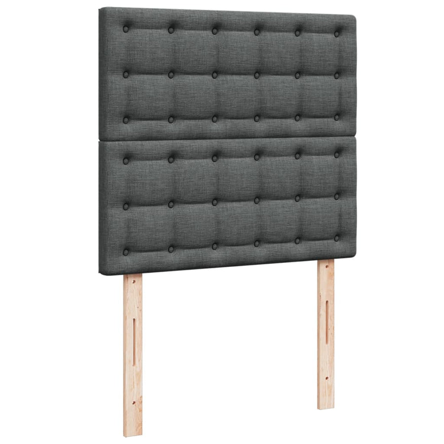 Boxspring met matras stof donkergrijs 90x190 cm