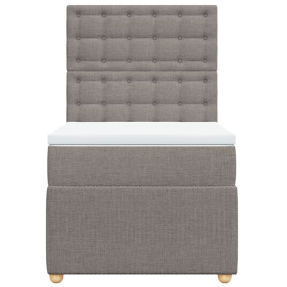 Boxspring met matras stof taupe 90x190 cm