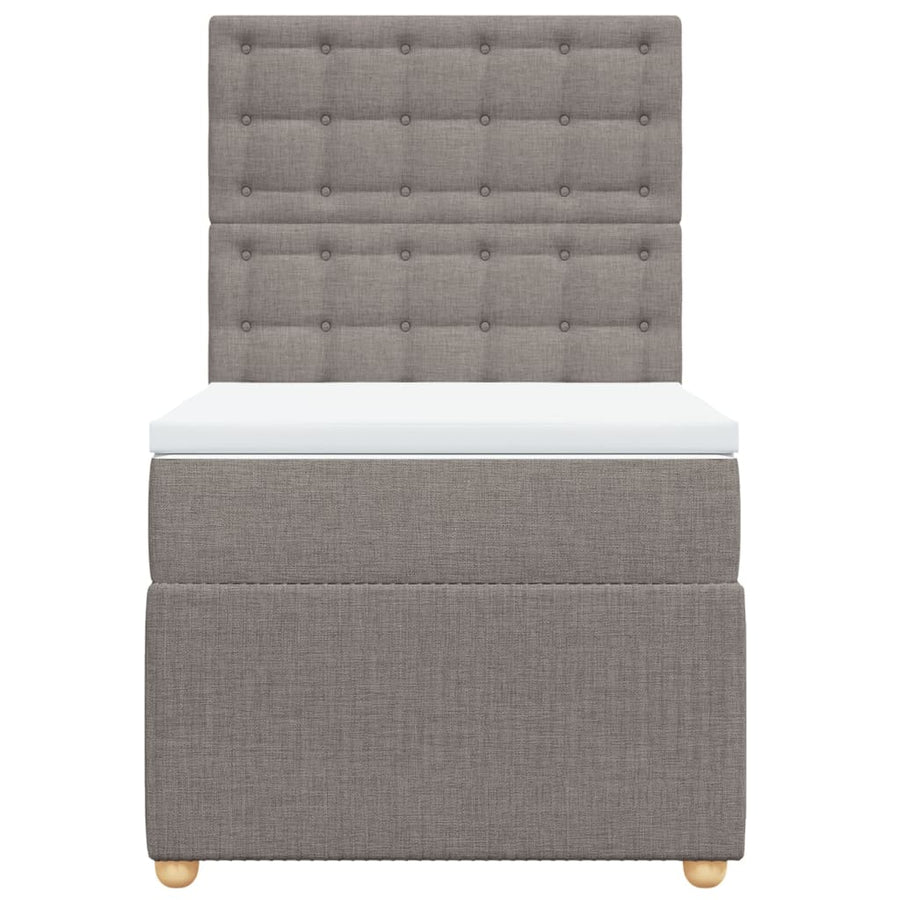 Boxspring met matras stof taupe 90x190 cm