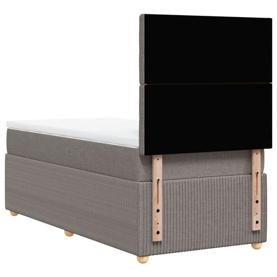 Boxspring met matras stof taupe 90x190 cm
