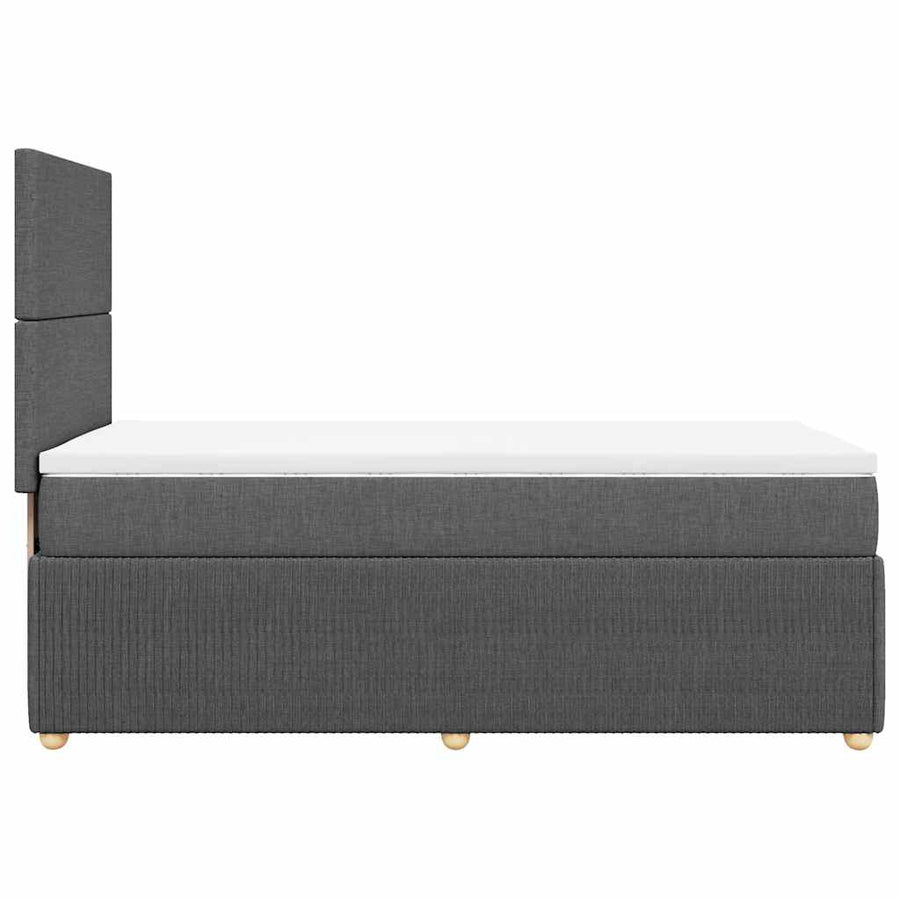 Boxspring met matras stof donkergrijs 90x200 cm