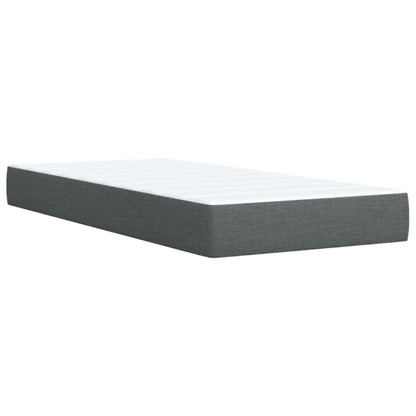 Boxspring met matras stof donkergrijs 90x200 cm