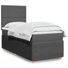 Boxspring 90x200 cm donkergrijs stof