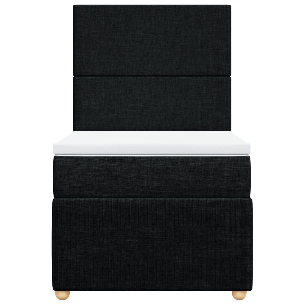 Boxspring met matras stof zwart 90x200 cm