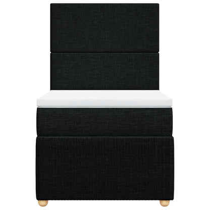 Boxspring met matras stof zwart 90x200 cm