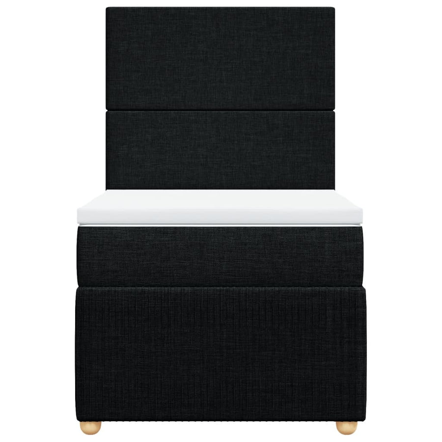 Boxspring met matras stof zwart 90x200 cm