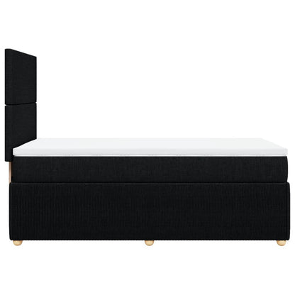 Boxspring met matras stof zwart 90x200 cm