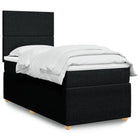 Box spring with mattress fabric black 90x200 cm