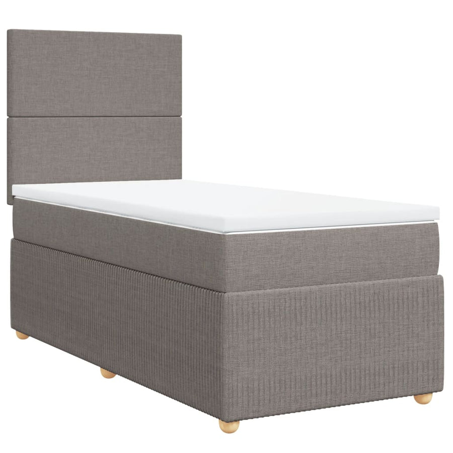 Boxspring met matras stof taupe 90x200 cm