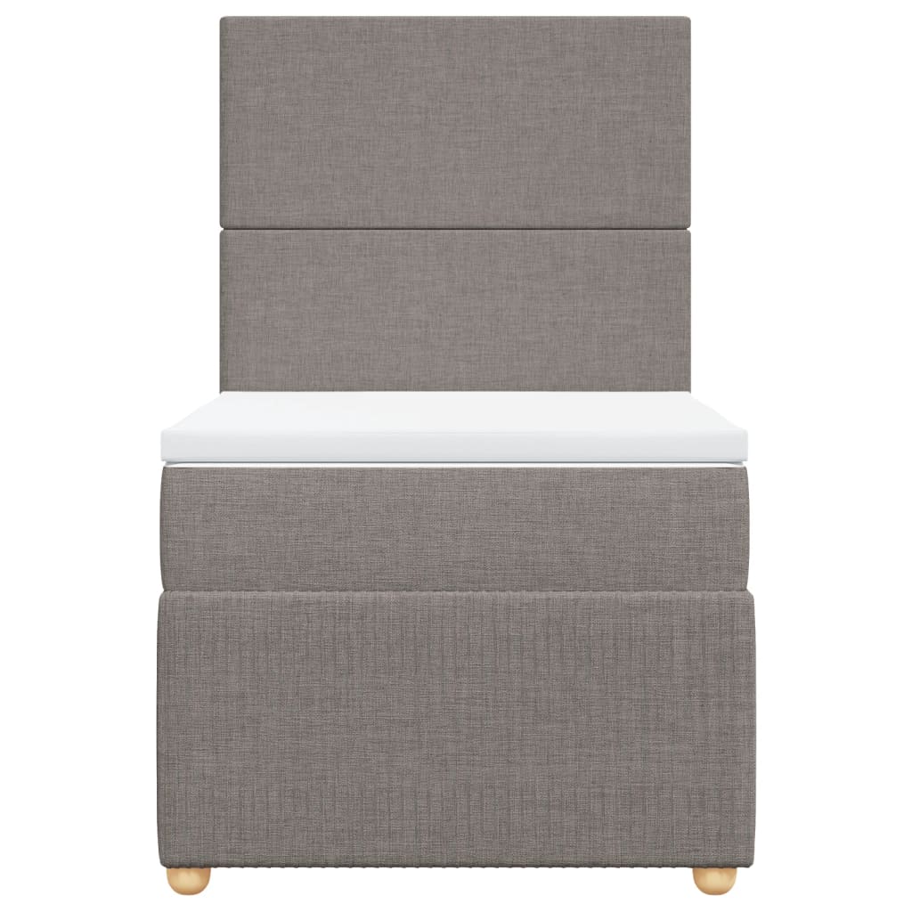 Boxspring met matras stof taupe 90x200 cm