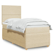 Boxspring 90x200 cm crèmekleurig stof