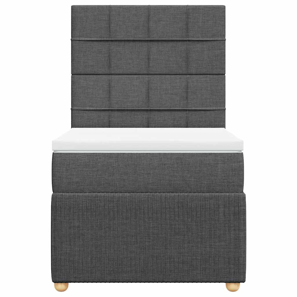 Boxspring met matras stof donkergrijs 90x200 cm
