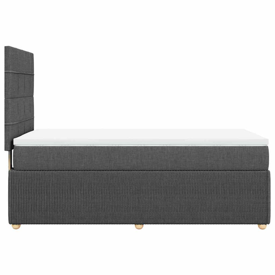 Boxspring met matras stof donkergrijs 90x200 cm