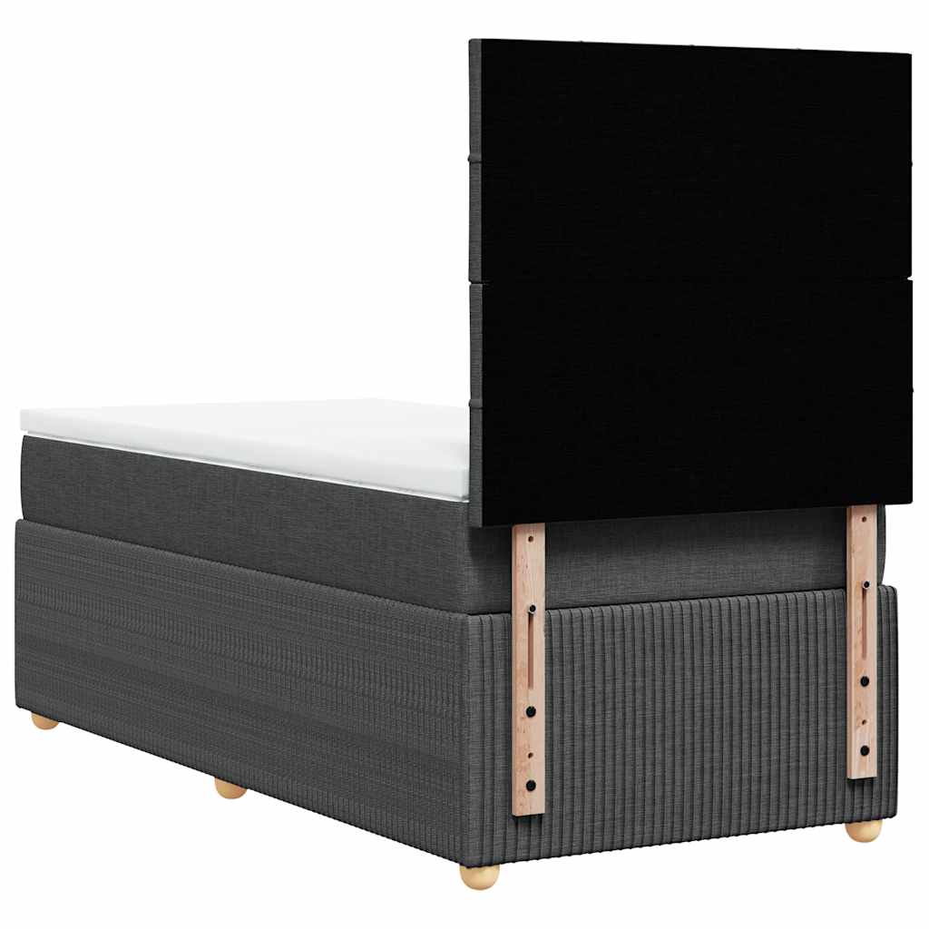 Boxspring met matras stof donkergrijs 90x200 cm