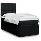 Box spring with mattress fabric black 90x200 cm