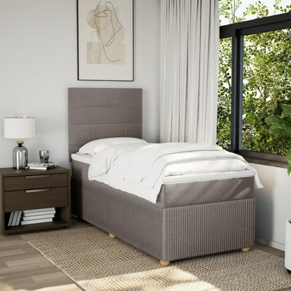 Boxspring met matras stof taupe 90x200 cm