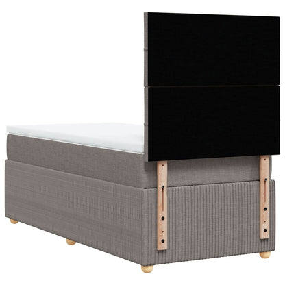 Boxspring met matras stof taupe 90x200 cm