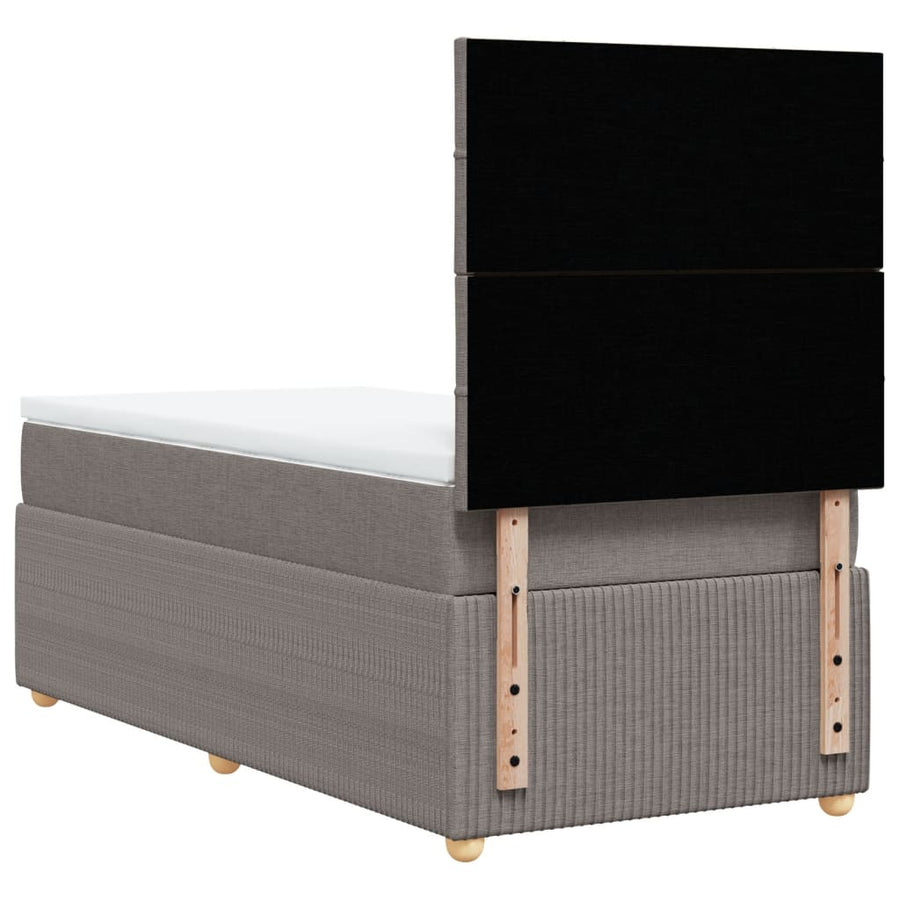 Boxspring met matras stof taupe 90x200 cm