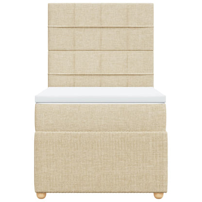Boxspring met matras stof crèmekleurig 90x200 cm