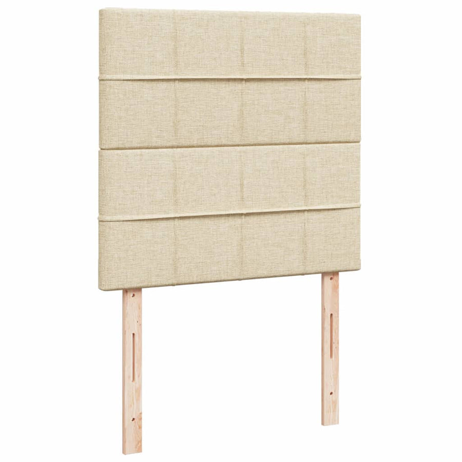 Boxspring met matras stof crèmekleurig 90x200 cm