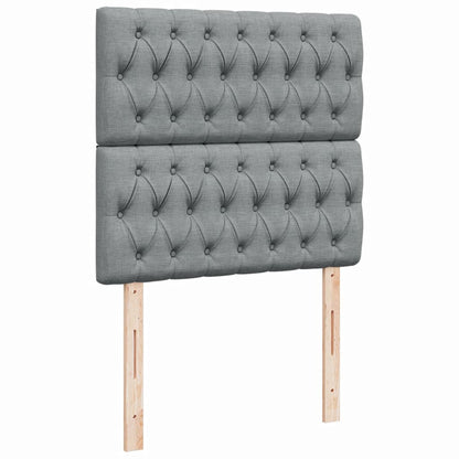 Boxspring met matras stof lichtgrijs 90x200 cm