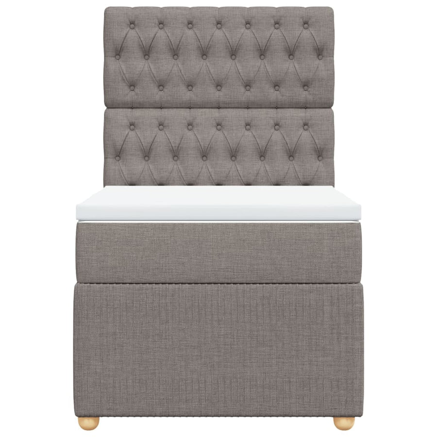 Boxspring met matras stof taupe 90x200 cm