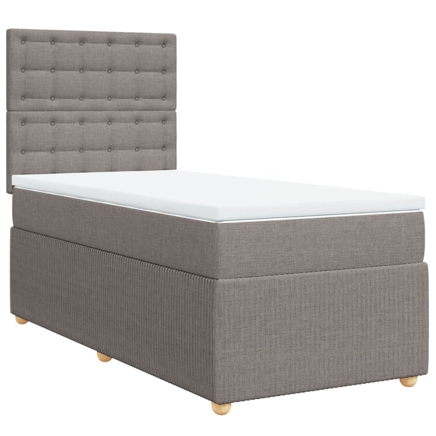 Boxspring met matras stof taupe 90x200 cm