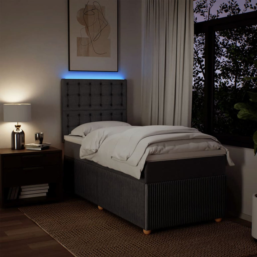 Boxspring met matras stof taupe 90x200 cm