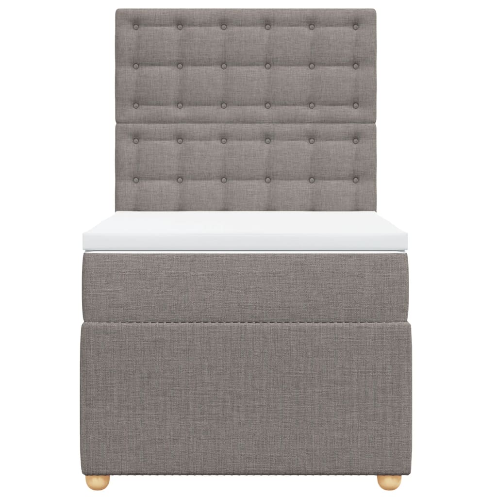 Boxspring met matras stof taupe 90x200 cm