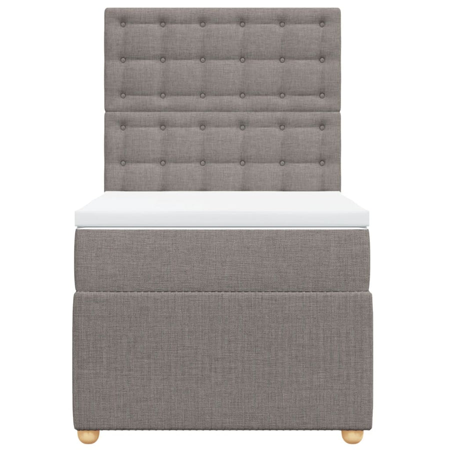 Boxspring met matras stof taupe 90x200 cm