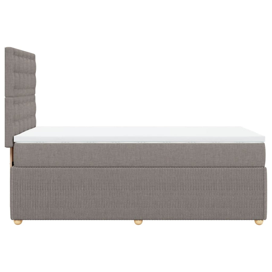Boxspring met matras stof taupe 90x200 cm