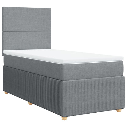 Boxspring met matras stof lichtgrijs 100x200 cm