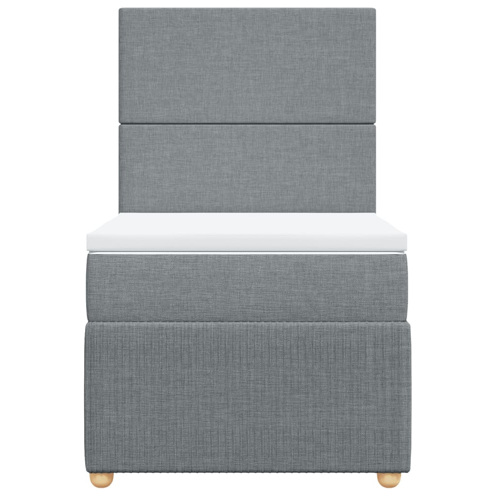 Boxspring met matras stof lichtgrijs 100x200 cm