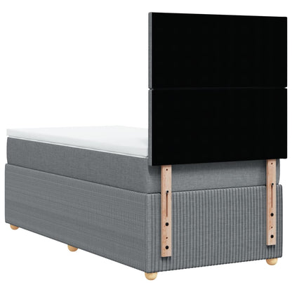 Boxspring met matras stof lichtgrijs 100x200 cm