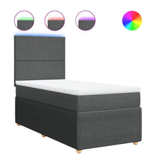 Boxspring met matras stof donkergrijs 100x200 cm