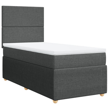 Boxspring met matras stof donkergrijs 100x200 cm