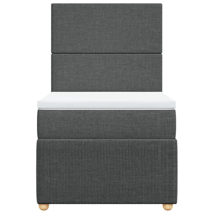 Boxspring met matras stof donkergrijs 100x200 cm