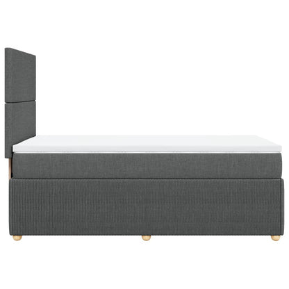 Boxspring met matras stof donkergrijs 100x200 cm