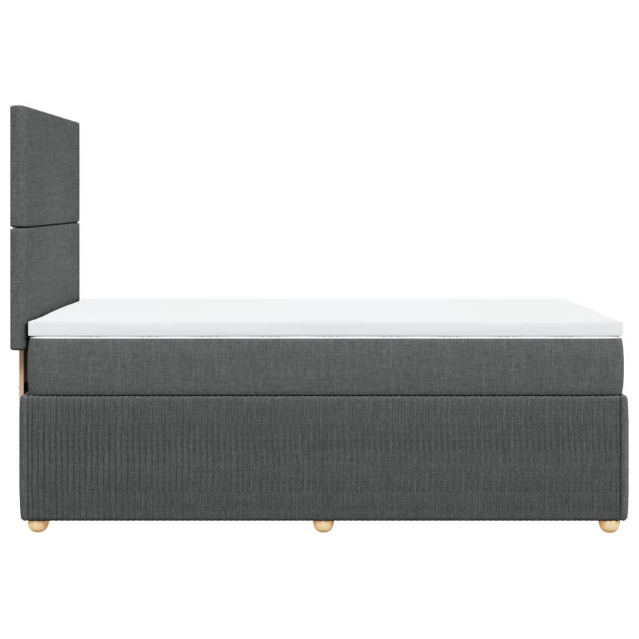 Boxspring met matras stof donkergrijs 100x200 cm
