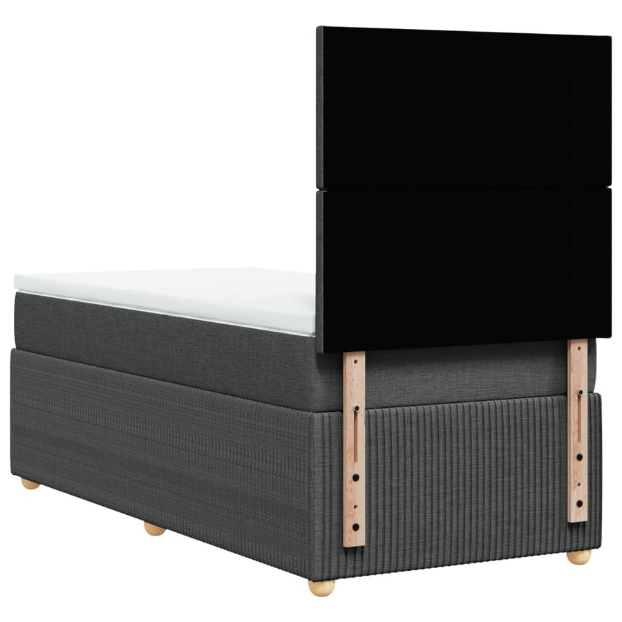 Boxspring met matras stof donkergrijs 100x200 cm